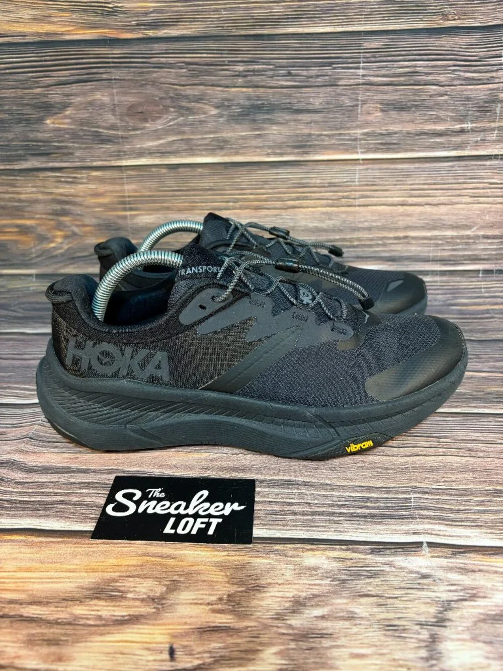 Hoka Transport Men's Triple Black Athletic Running Shoes Size 9.5